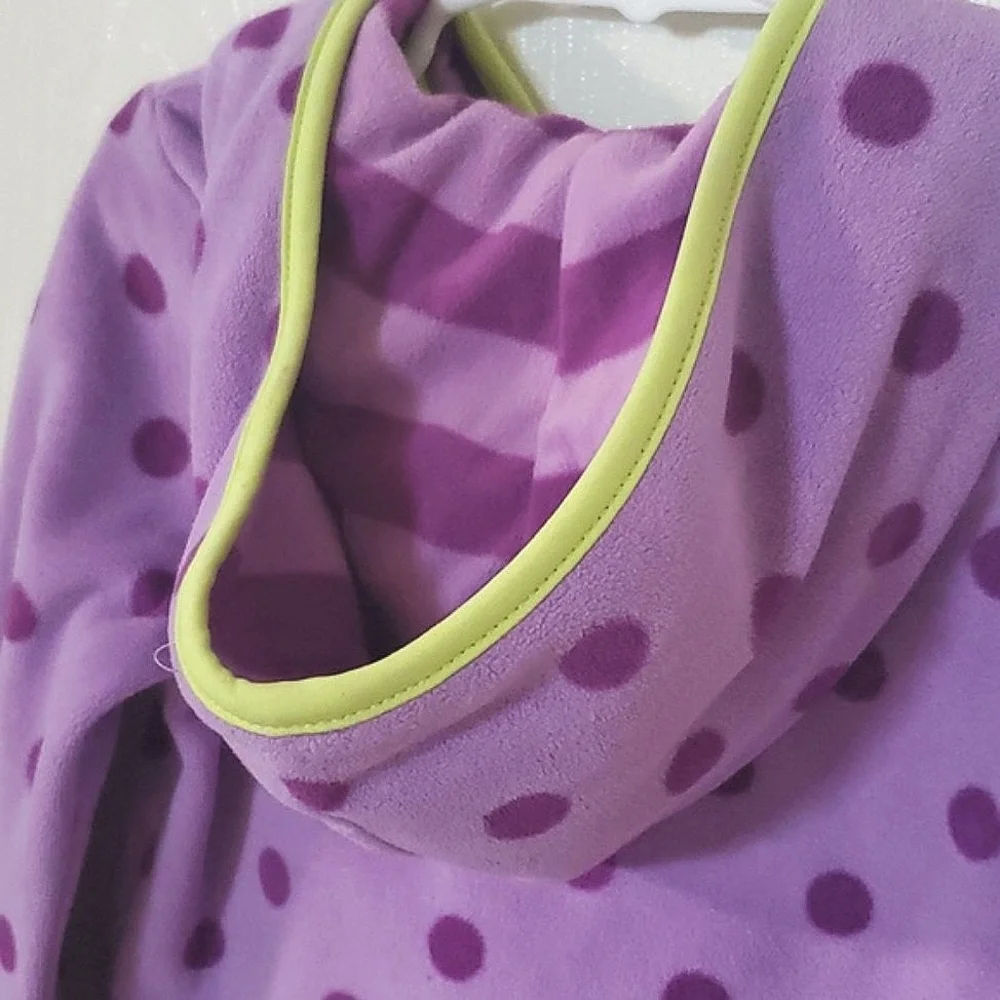 Gymboree Lavender & Purple Polka Dot with Lime Green Trim Jacket Toddler 2T-3T - Picture 4 of 8